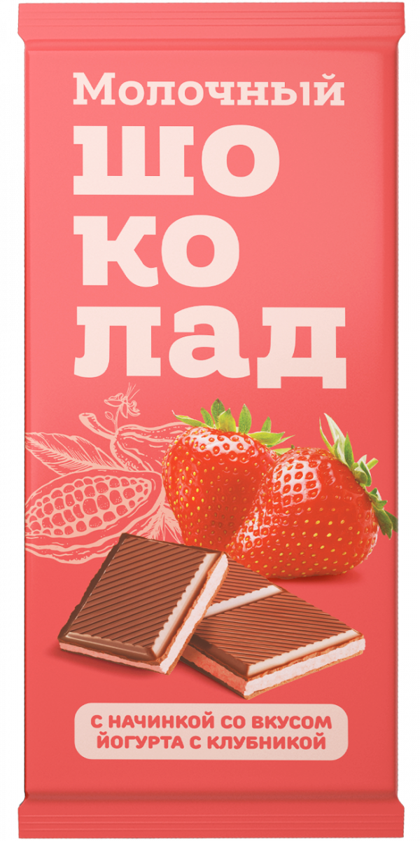 №1 Меренга Шоколад молочный с начинкой Йогурт-Клубника,(блок 24шт по 80г)   в Ивантеевке