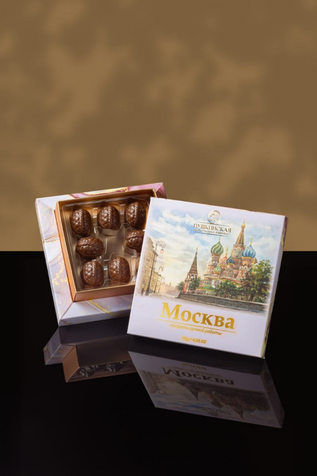  Пушкинская фабрика Конфеты Фундук-Малина (Москва), 115г(розовая коробка) в Ивантеевке